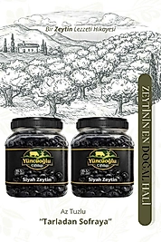 Yüncüoğlu Çiftliği Premium Siyah Zeytin XL-L 201-260 - Doğal Salamura Katkısız Sele Zeytini 900 gram x 2 Adet