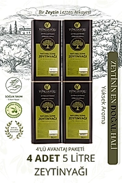 Yüncüoğlu Çiftliği Natürel Sızma Zeytinyağı - Kendi Bahçemizden Doğal Ve Katkısız 5 Litre x 4 Adet