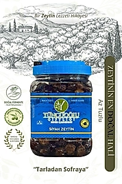 Yüncüoğlu Çiftliği Az Tuzlu Siyah Zeytin 900 gr - Doğal Fermente Katkısız Kahvaltılık Sele Zeytin