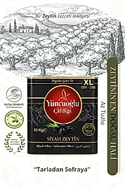 Yüncüoğlu Çiftliği 10 KG Siyah Zeytin XL Boy - Tarladan Sofraya Doğal Salamura Katkısız Az Tuzlu