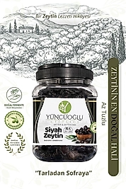 Yüncüoğlu Çiftliği Premium Siyah Zeytin XL-L 201-260 Kalibre - Doğal Salamura Katkısız Sele Zeytini 900 Gr