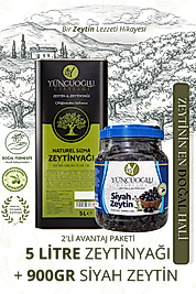 Yüncüoğlu Çiftliği 2'li Avantaj Paketi - 5 L Naturel Sızma Zeytinyağı + 900 Gr Doğal Siyah Zeytin