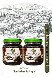 Yüncüoğlu Çiftliği Tuzsuz Köy Selesi XS-2XS - Doğal Fermente Katkısız Siyah Zeytin 900 Gr x 2 Adet