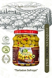 Yüncüoğlu Çiftliği Biberli Yeşil Zeytin 700 Gr - Kendi Bahçemizden Doğal Ve Katkısız