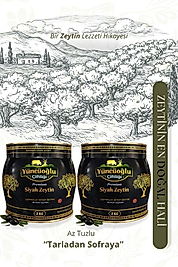 Yüncüoğlu Çiftliği Premium Siyah Zeytin XL - Kendi Bahçemizden Doğal Ve Katkısız Az Tuzlu 2 kg x 2 Adet