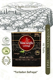 Yüncüoğlu Çiftliği 10 KG Siyah Zeytin XXL Boy - Tarladan Sofraya Doğal Salamura Katkısız Az Tuzlu