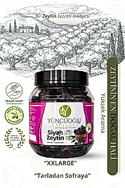 Yüncüoğlu Çiftliği Doğal Salamura Siyah Zeytin XXL 181-210 Kalibre Double Extra Large Katkısız ve Koruyucusuz Net 900 gr