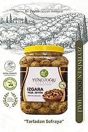 Yüncüoğlu Çiftliği Izgara Yeşil Zeytin 900 gram - Kendi Bahçemizden Doğal Katkısız Izgara Zeytin