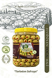 Yüncüoğlu Çiftliği Biberli Yeşil Zeytin 700 Gr - Kendi Bahçemizden Doğal Ve Katkısız
