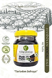 Yüncüoğlu Çiftliği Siyah Zeytin Az Tuzlu - 291-350 Kalibre Doğal Salamura Kahvaltılık Zeytin 900 Gr