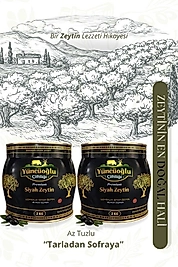 Yüncüoğlu Çiftliği Premium Siyah Zeytin L - Kendi Bahçemizden Doğal Ve Katkısız Az Tuzlu 2 kg x 2 Adet